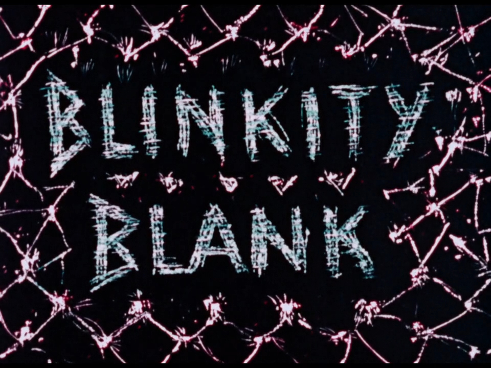 The words "Blinkity Blank" against a black background
