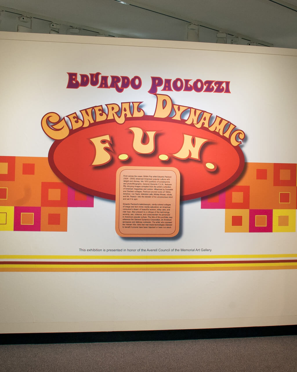 The title wall of the exhibition "Eduardo Paolozzi’s General Dynamic F.U.N."