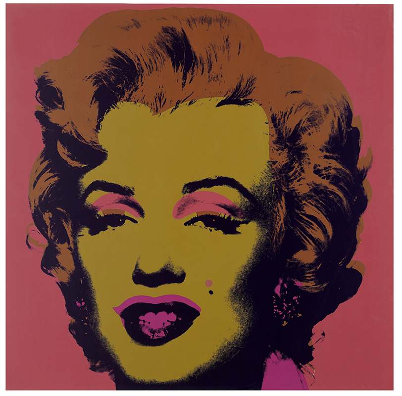 Screen print of a photograph of Marilyn Monroe, with overlapping colors