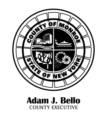 Monroe County Logo with County Executive Adam J. Bello