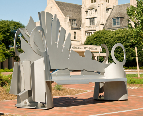 Sculptural steel bench