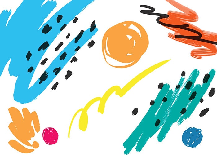 Colorful scribbles, like kids drawing with crayons.