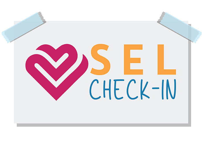 The words " S E L Check-in" next to a stylized heart.