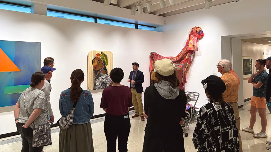 A tour being given in MAG's contemporary art galleries.