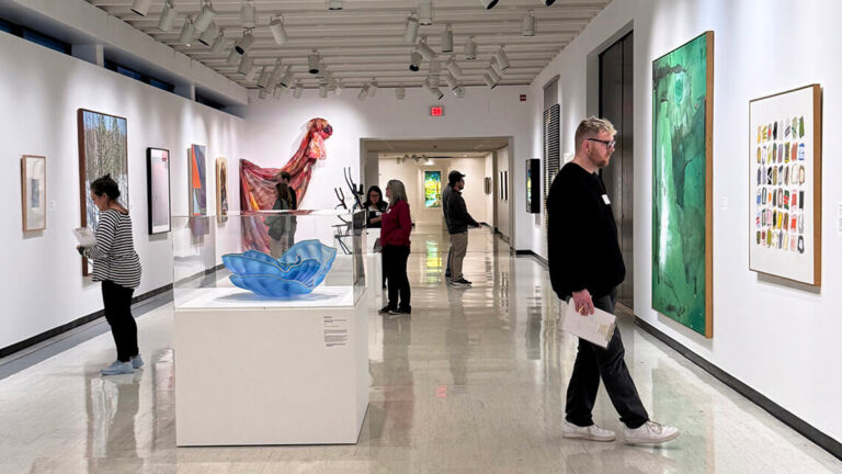 People in MAG's contemporary art gallery.