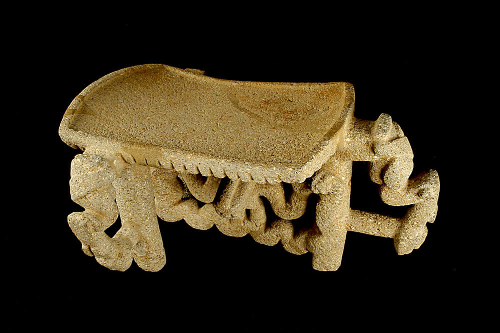 A stone metate.