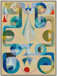 Abstract mosaic of Quetzalcoatl.