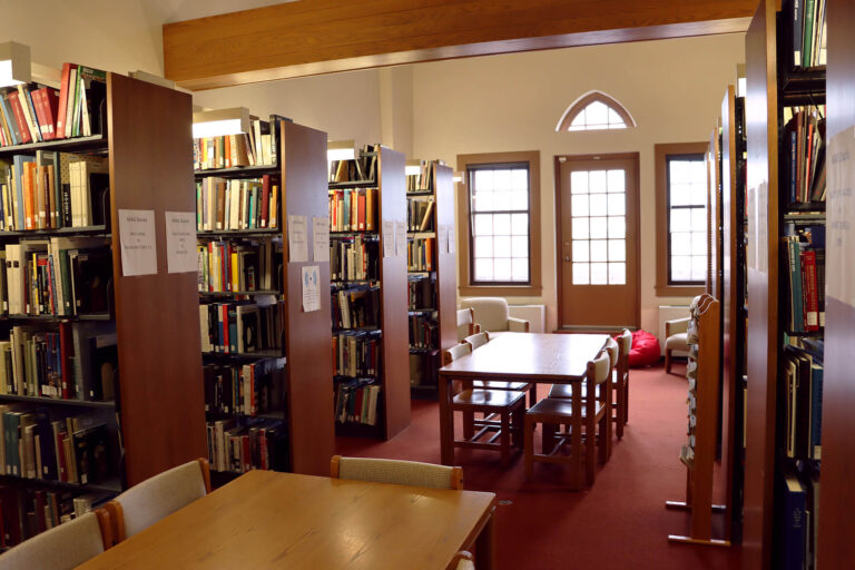 The stacks in the Charlotte Whitney Allen Library at MAG.