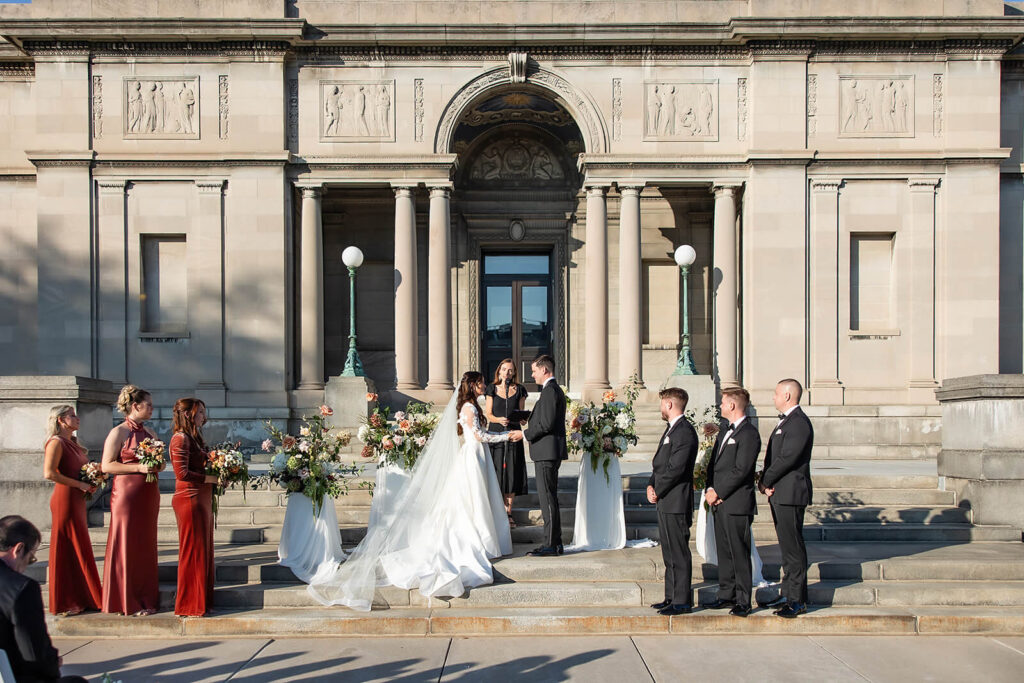 A wedding on the steps of MAG's 1913 building.
