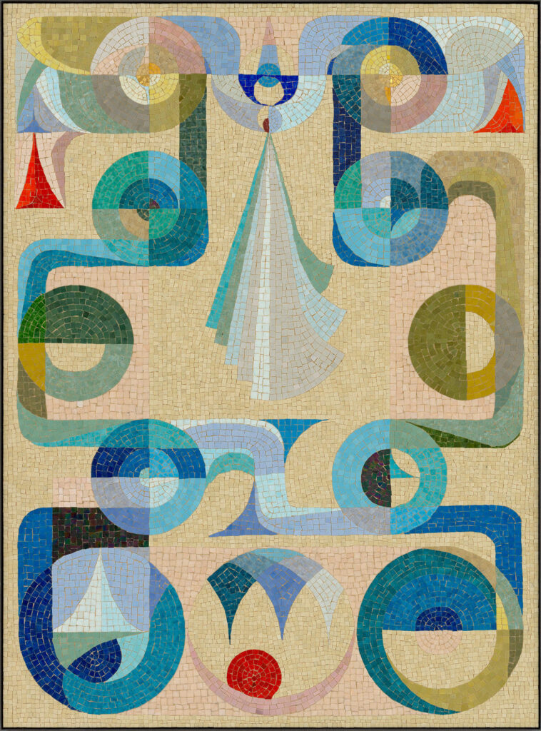 Abstract mosaic of Quetzalcoatl.