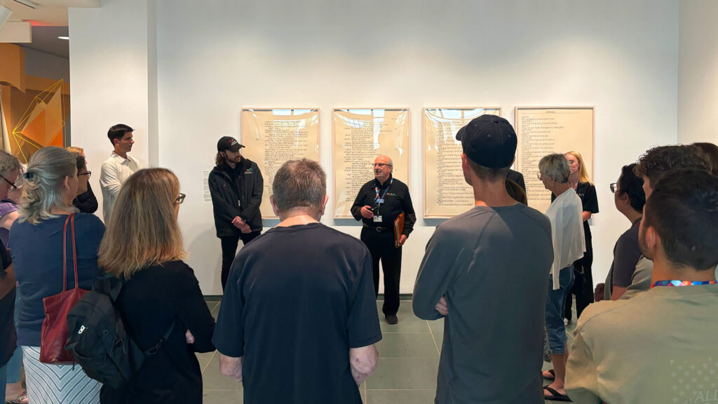 MAG Security Ambassadors leading a tour in the galleries.