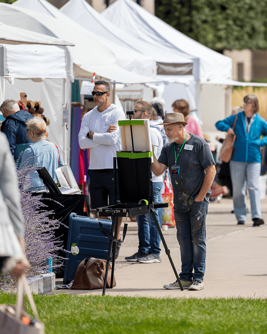 A crowd browsing tents at the 2025 M&T Bank Clothesline Art Festival.