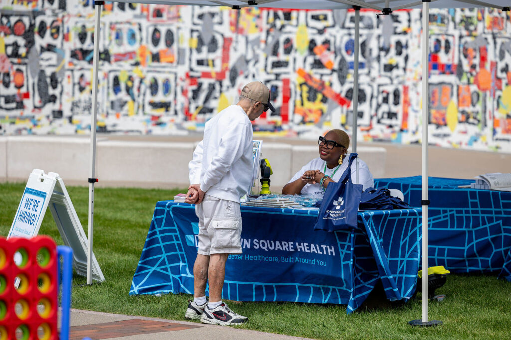 The Town Square Health sponsor tent at the 2026 Clothesline Festival.