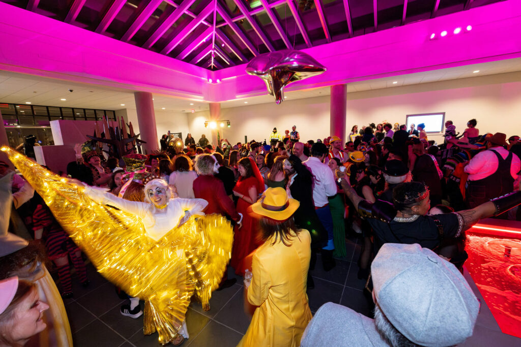 People dancing in the Vanden Brul Pavilion at Museum of the Dead.
